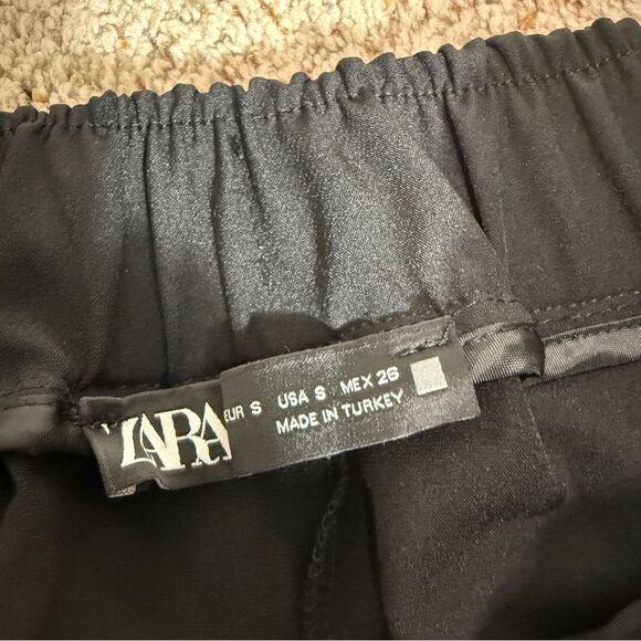 Zara Women’s High Waist Black Wide Leg Dress Casual Pull On Pants Size Small - Picture 3 of 7